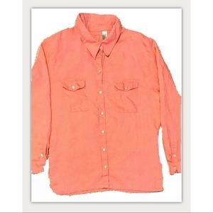 Chico’s Lino 100% Linen Size 3 or 16 Pink Shirt